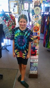 that's the smile of a kid that just made an awesome tie dye - great job! 